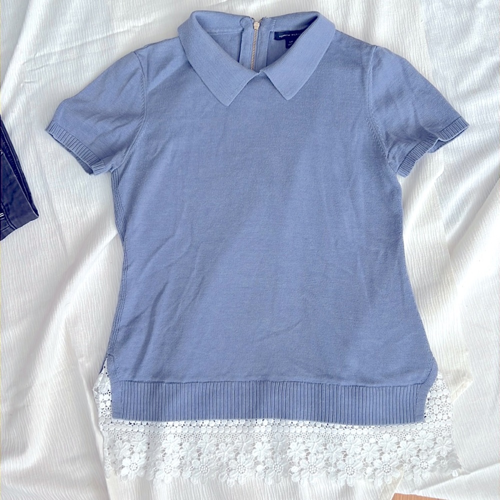 Tommy Hilfiger - knit sweater with white lace